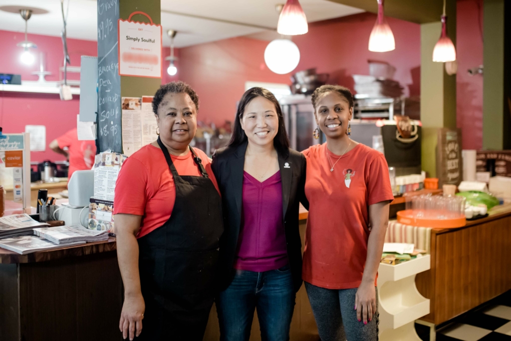 Simply Soulful owners with Intentionalist CEO Laura Clise