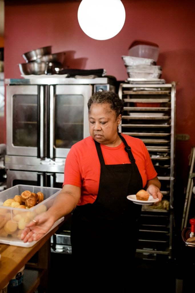 Barbara in Simply Soulful's kitchen