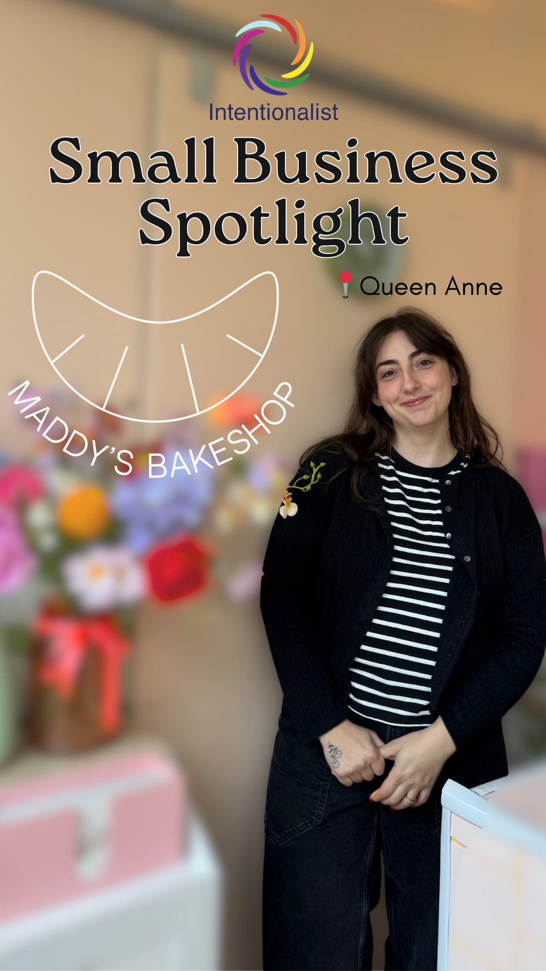 Nothing says “Happy Women’s History Month” like telling a woman her business is “too girly.” 💁♀️ Meet Maddy O’Donnell, owner of Maddy’s Bakeshop (@maddysbakeshop). After Googling what to do when everything is goes wrong, she taught herself to bake during COVID while moving through the stages of grief and hand laminating croissants with a 10 AM margarita in hand. Fast-forward to Valentine’s Day 2026, and she just opened her first brick-and-mortar in Lower Queen Anne, and we could not be more happy for her 🥹🪩🧡
📍 You can find Maddy’s Bakeshop in Lower Queen Anne at 177 Western Ave W, Suite 268 on Saturday and Sunday (and, rumor has it, Fridays soon!)
🥐 Don’t miss our full conversation on our blog, link in bio
#spendlikeitmatters #beintentional #seattlefoodie #seattleeats