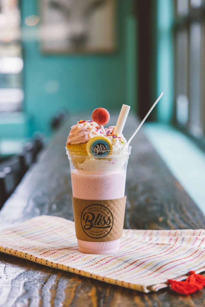 A milkshake from Bliss Small Batch Creamery