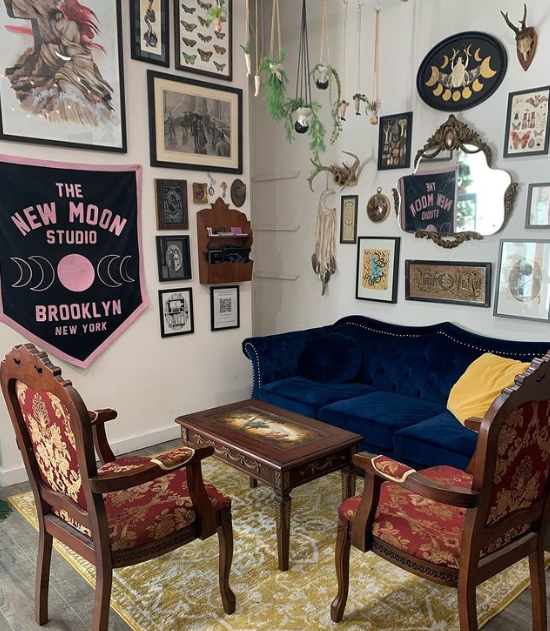 The New Moon Studio waiting room