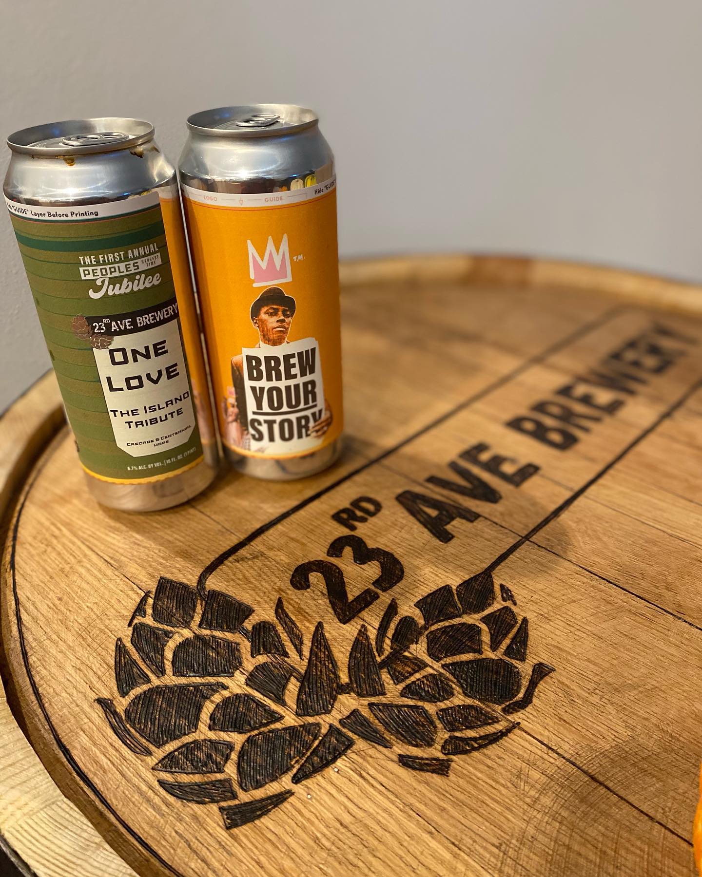 Cans of beer from 23rd Ave Brewery