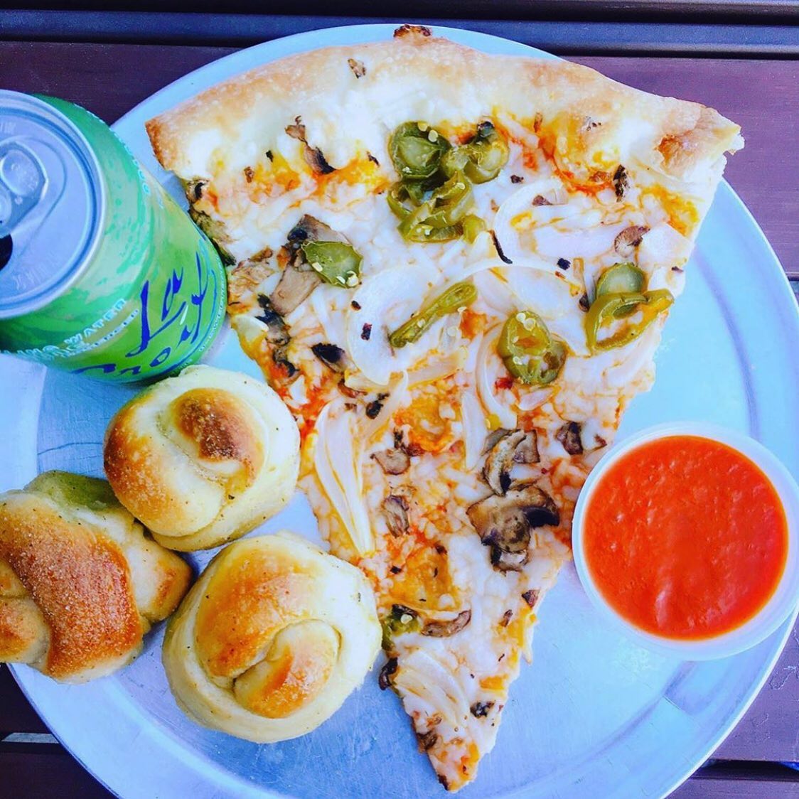 A slice of pizza from Atlas Pizza