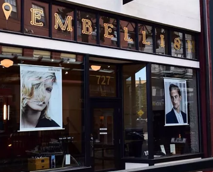 The exterior of Embellish Multispace Salon