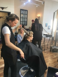 Hair getting done at Embellish Multispace Salon
