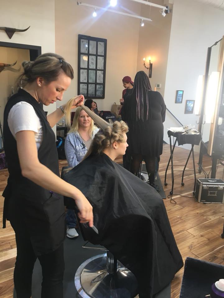 Hair getting done at Embellish Multispace Salon