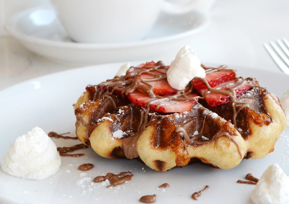 A waffle from The Little Crêpe Café
