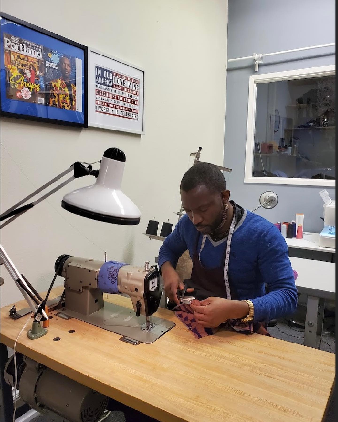 Clothes being made at N'Kossi Boutique