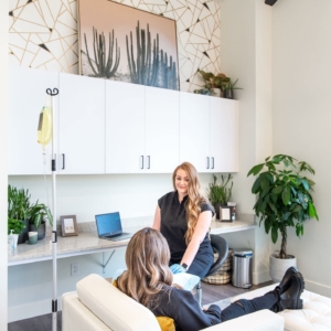 The interior of Spruce Aesthetics + Infusion Bar