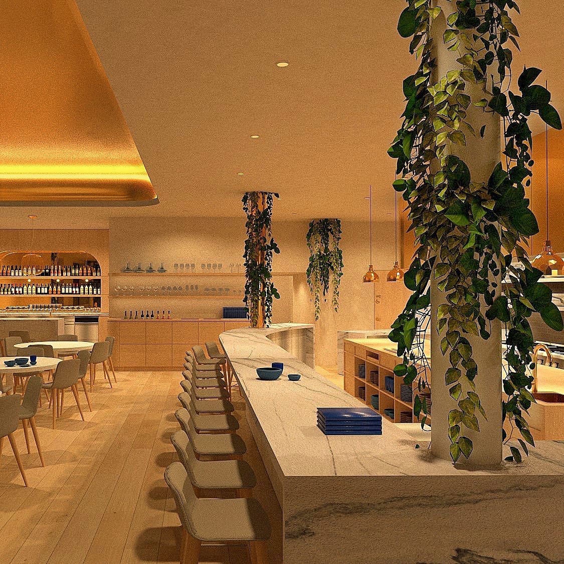 Interior of restaurant and bar