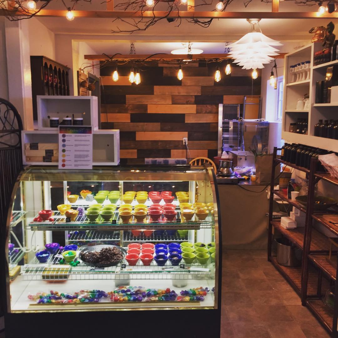 Interior of chocolate store