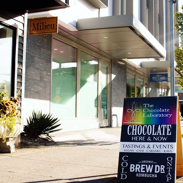 Exterior of chocolate store