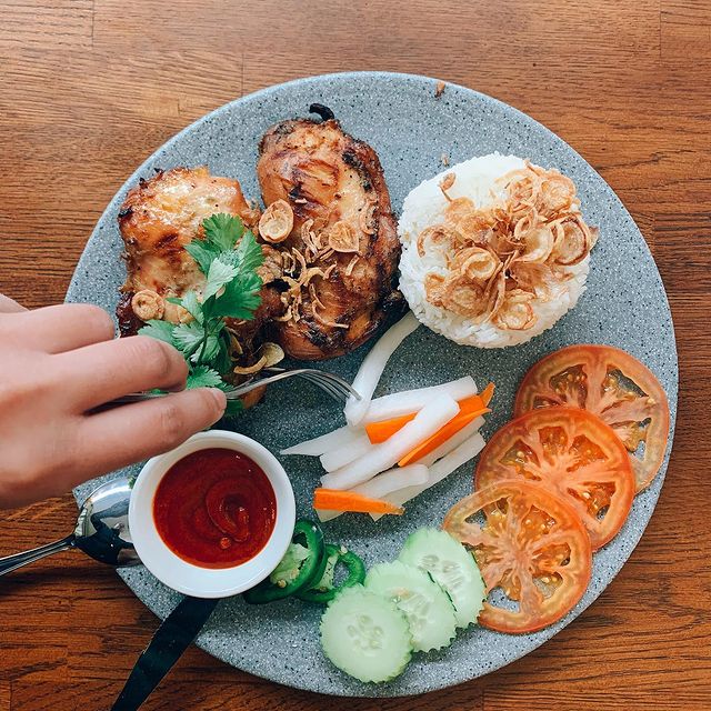 Plate of colorful food