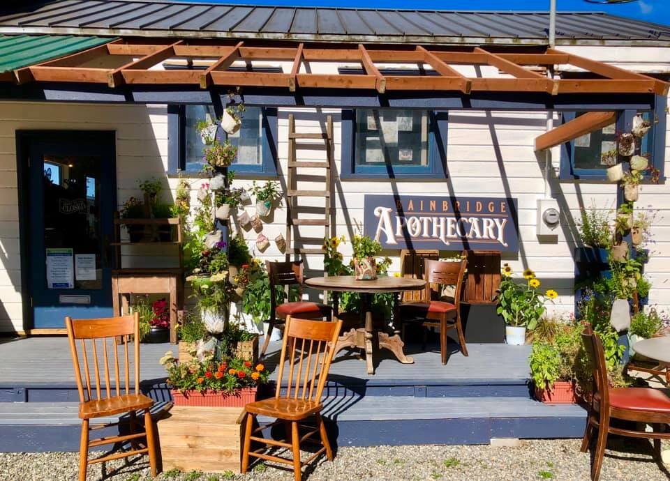 Exterior and patio of apothecary