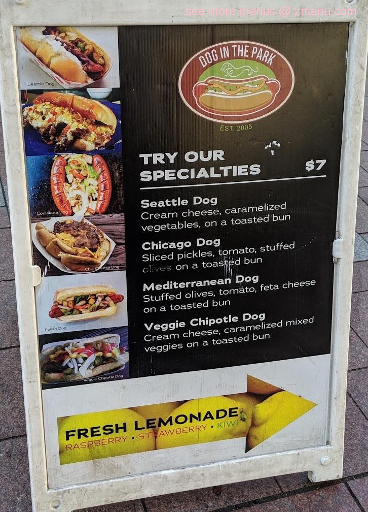Food truck menu