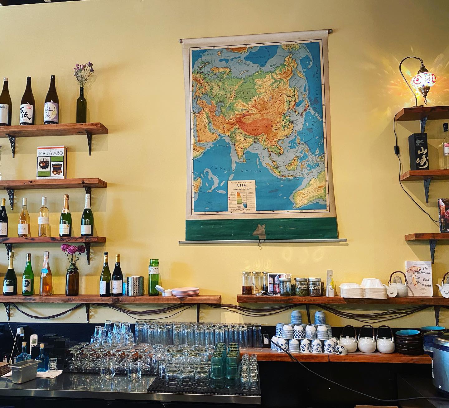 Interior and bar of restaurant