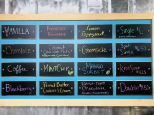 Ice cream flavor options