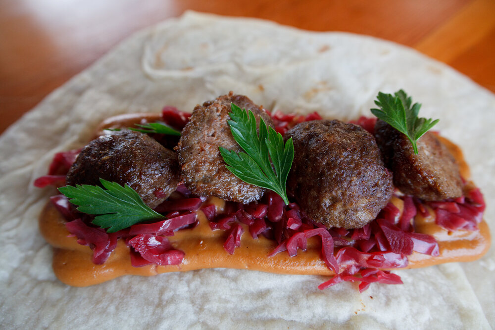 Norwegian meatball lefse wrap