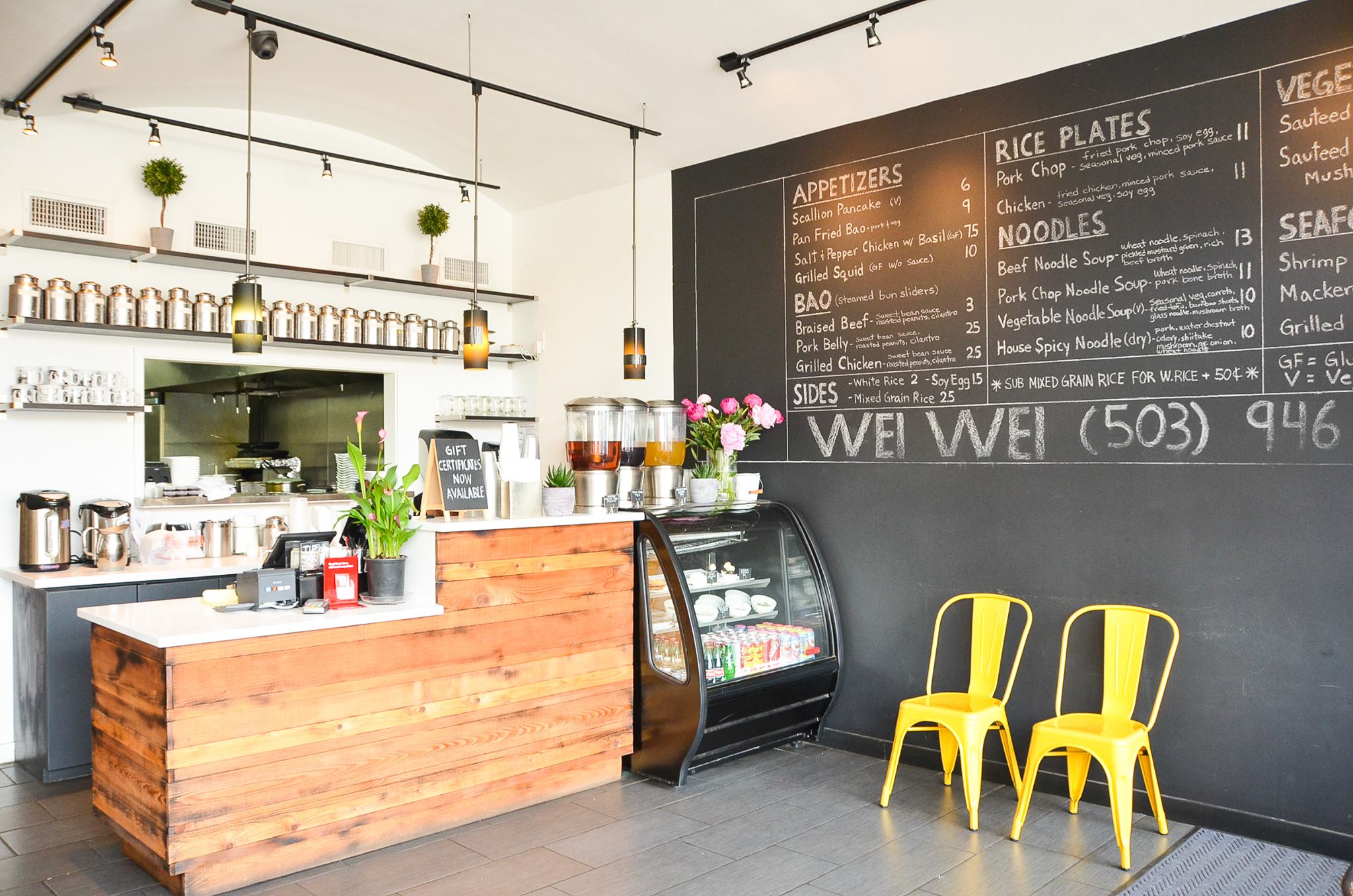 Interior of restaurant