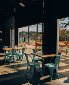 Interior of poke stand