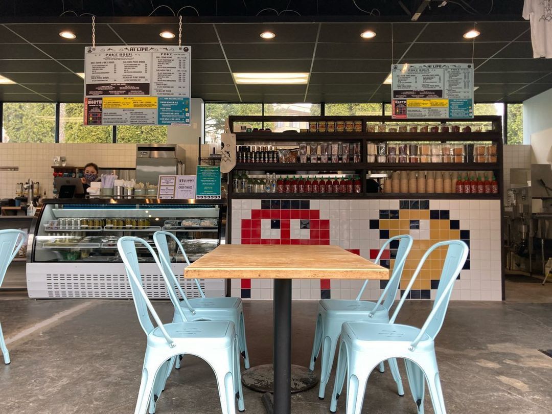 Interior of poke stand