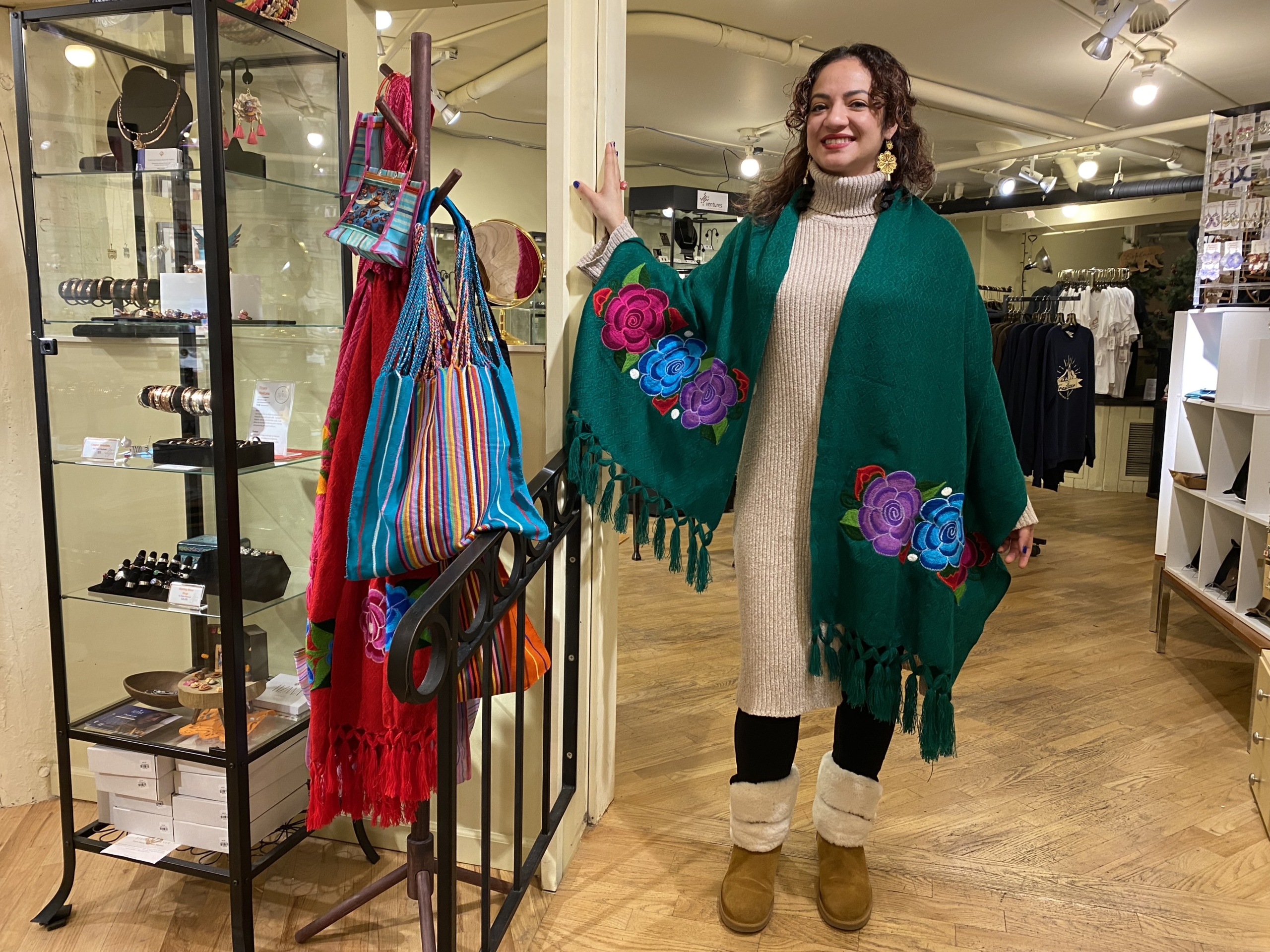 Tizana Mexicana owner Suleiny with rebozo