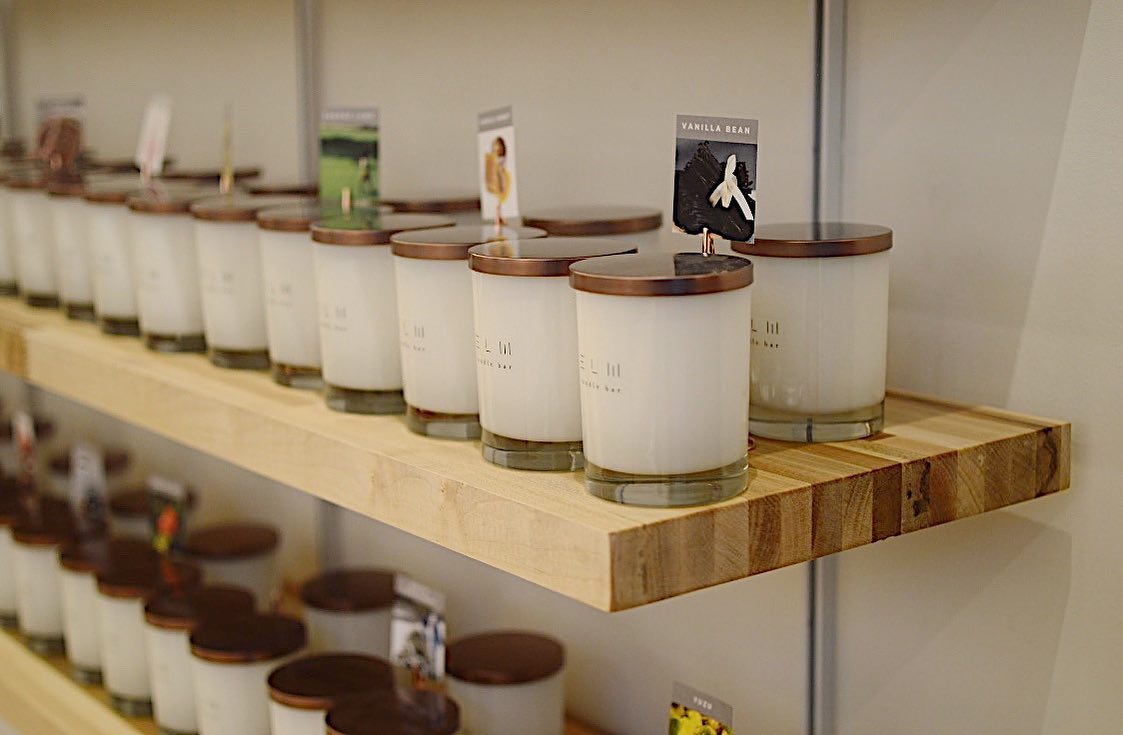Elm Candle Bar shelves
