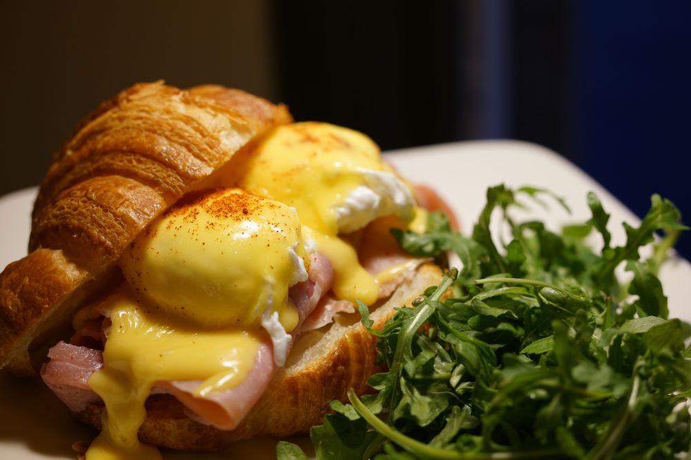 benedict croissant from corner delights in seattle