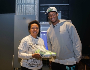 Takiyah Ward with Geno Smith